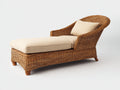 Tumbona de ratán 170x75x90 cm - marrón natural - diseño curvo para jardín y terraza
