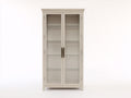Vitrina de madera de ingeniería y vidrio 90x40x180 cm - beige claro - 2 puertas y diseño clásico
