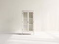 Vitrina de madera de ingeniería y vidrio 80x35x170 cm - blanco roto - 2 puertas y diseño moderno