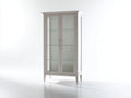 Vitrina de madera 95 x 42 x 180 cm - gris claro - 2 puertas acristaladas con diseño clásico moderno para exposición y almacenamiento