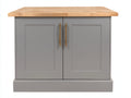 Aparador de madera 120x45x90 cm - Gris y madera natural - 2 puertas y diseño moderno