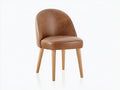 Silla de comedor tapizada 52 x 58 x 86 cm - marrón y madera - respaldo curvo con asiento acolchado