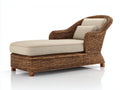 Tumbona de exterior de ratán 190x85x92 cm marrón y beige - diseño curvo con asiento acolchado