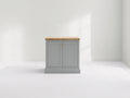 Aparador de madera de ingeniería 80x40x85 cm - gris y madera natural - 2 puertas y diseño compacto