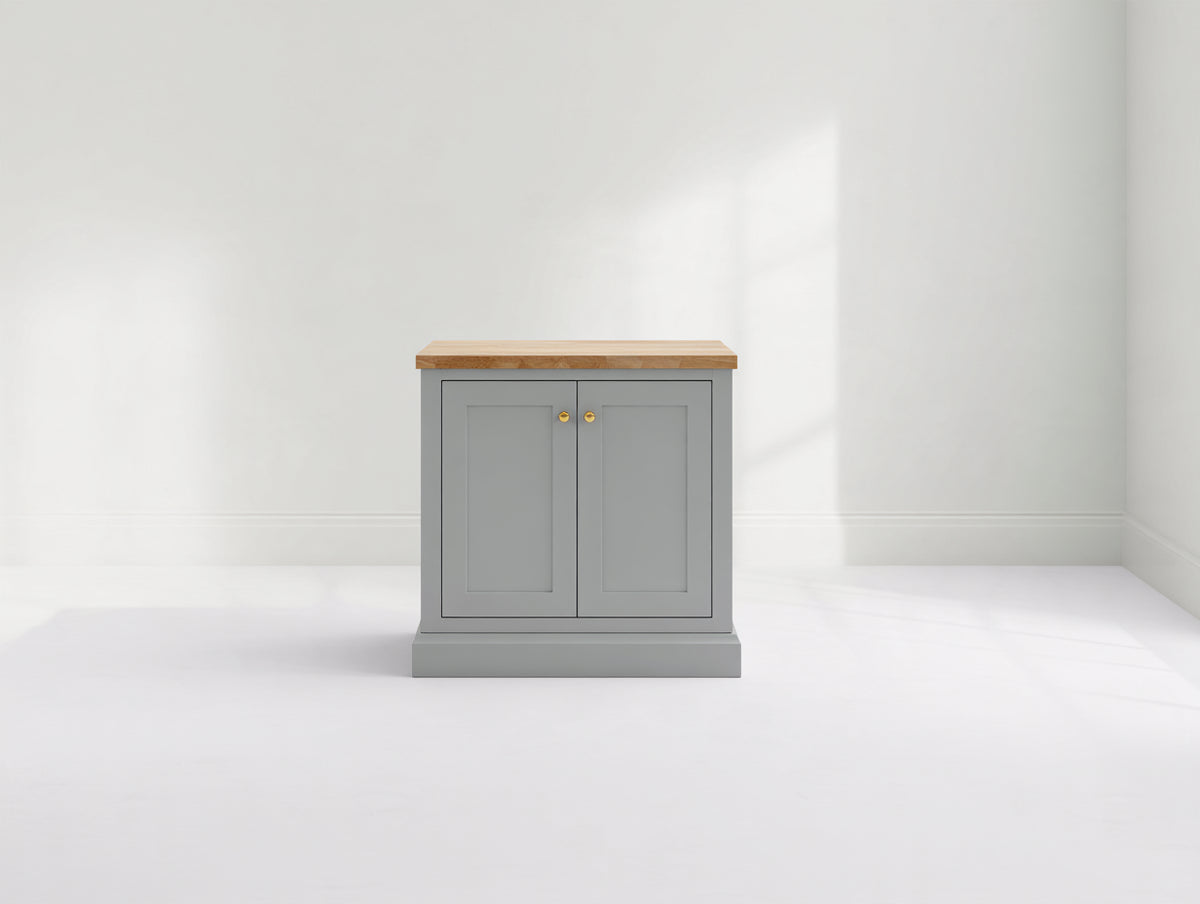 Aparador de madera de ingeniería 80x40x85 cm - gris y madera natural - 2 puertas y diseño compacto