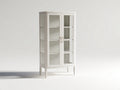 Vitrina de madera y vidrio 90x40x180 cm blanco - 2 puertas acristaladas y diseño clásico