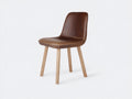 Silla de comedor tapizada en cuero sintético 52x58x84 cm - Marrón y madera natural - diseño moderno