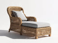 Tumbona de exterior 190 x 78 x 92 cm - marrón y gris - estructura tejida con reposabrazos y asiento acolchado
