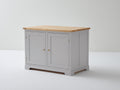 Aparador de madera de ingeniería 110x45x90 cm - gris y madera natural - 2 puertas y diseño clásico moderno