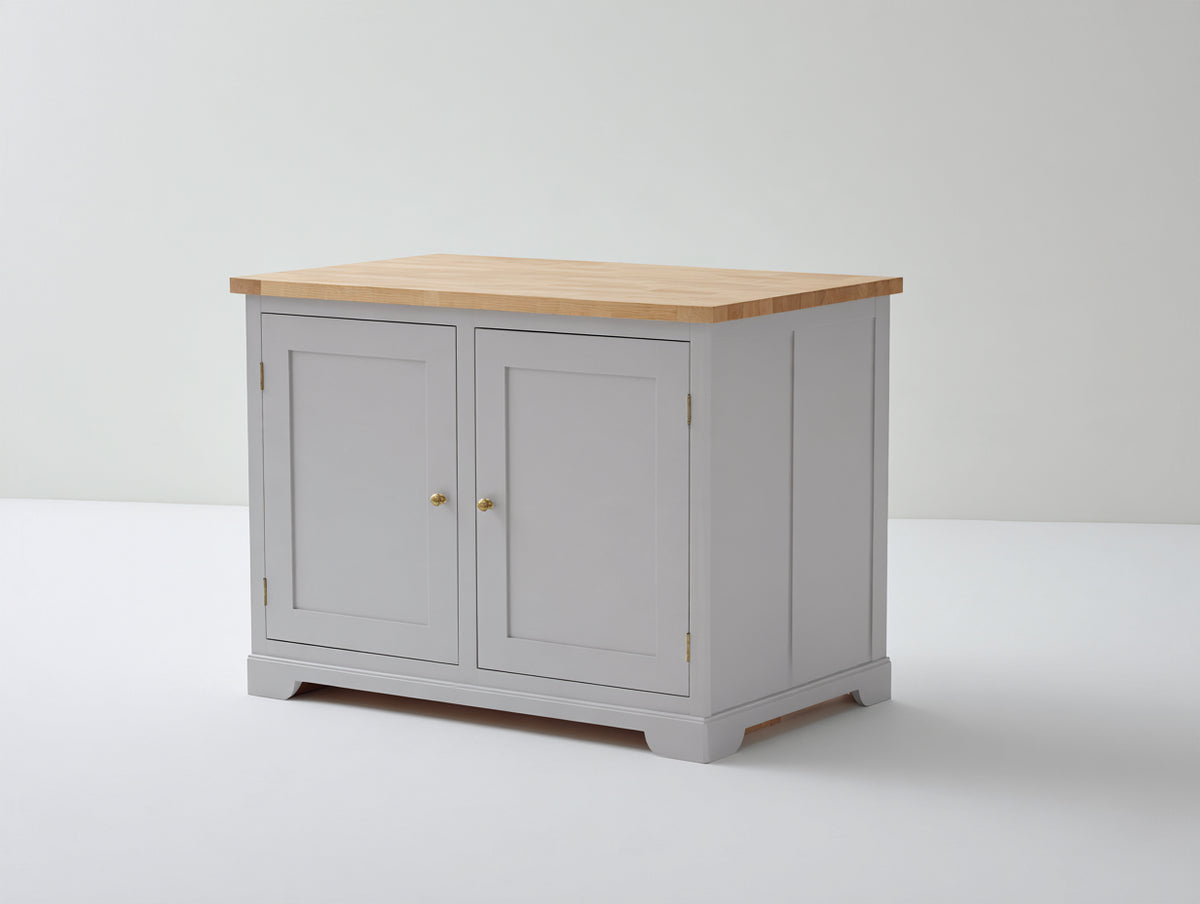 Aparador de madera de ingeniería 110x45x90 cm - gris y madera natural - 2 puertas y diseño clásico moderno