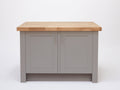 Aparador 105 x 45 x 90 cm - gris y marrón - 2 puertas con encimera efecto madera y diseño compacto