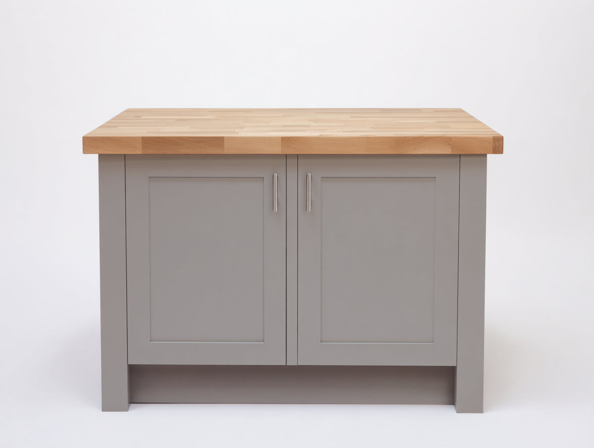 Aparador 105 x 45 x 90 cm - gris y marrón - 2 puertas con encimera efecto madera y diseño compacto