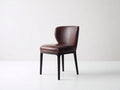 Silla de comedor tapizada 52 x 58 x 84 cm - marrón oscuro y negro - respaldo curvo con diseño moderno elegante